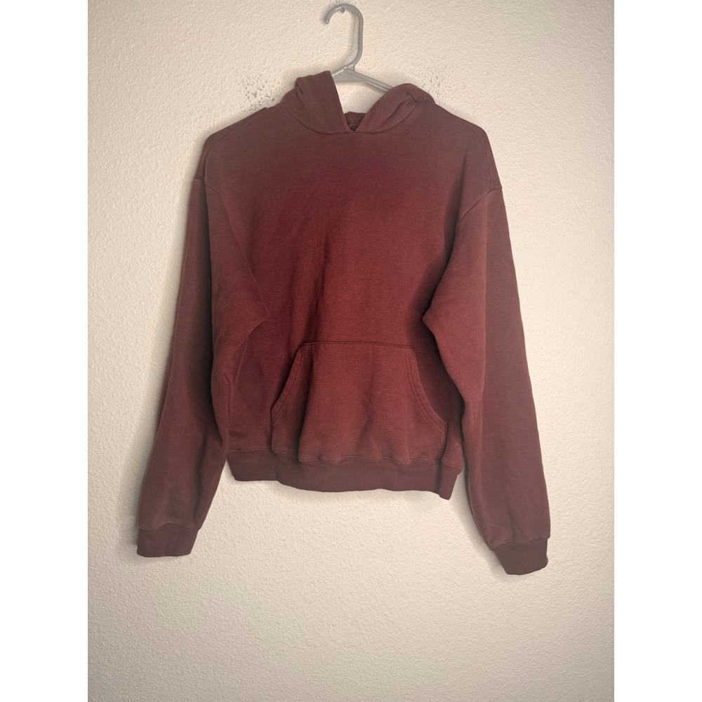 SKIMS Cotton Fleece Classic Hoodie Women Small S Burgundy Red Maroon Athleisure